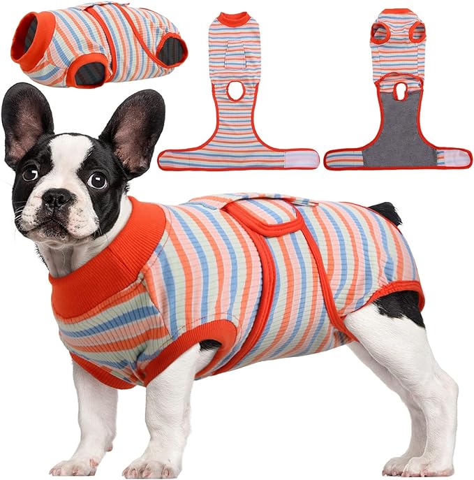 Kuoser Recovery Suit for Dogs Cats After Surgery, Professional Pet Recovery Shirt Dog Abdominal Wounds Bandages, Substitute E-Collar & Cone,Prevent Licking Dog Onesies Pet Surgery Recovery Suit