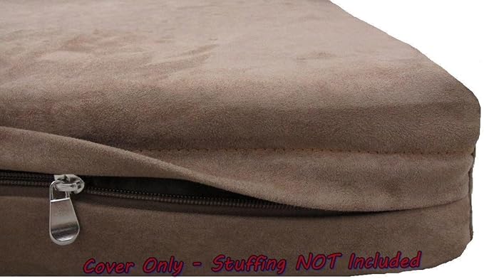 Dogbed4less DIY Pet Bed Pillow Brown MicroSuede Duvet Cover and Waterproof Internal case for Dog at 55X37X4 Inch - Covers only