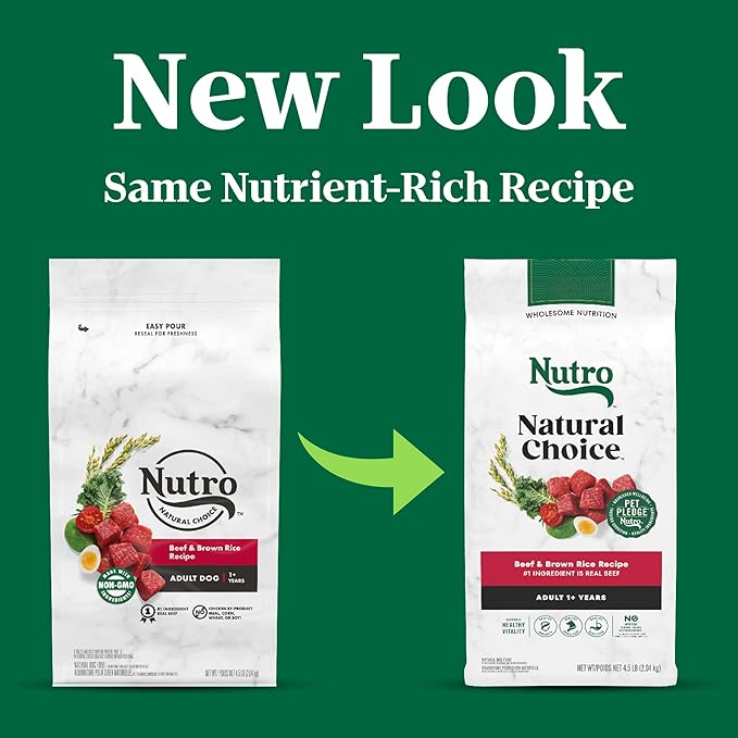 Nutro Natural Choice Adult Dry Dog Food, Beef and Brown Rice Recipe, 4.5 lbs.