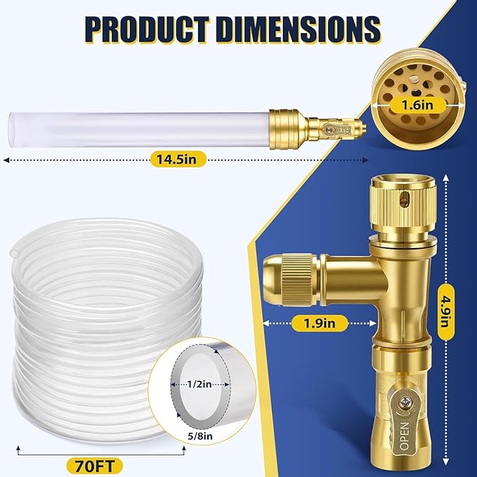 Gravel Vacuum for Aquarium Water Changer Fish Tank Cleaning Tools, Siphon Universal Quick Pump Aquarium Water Changing (70ft)