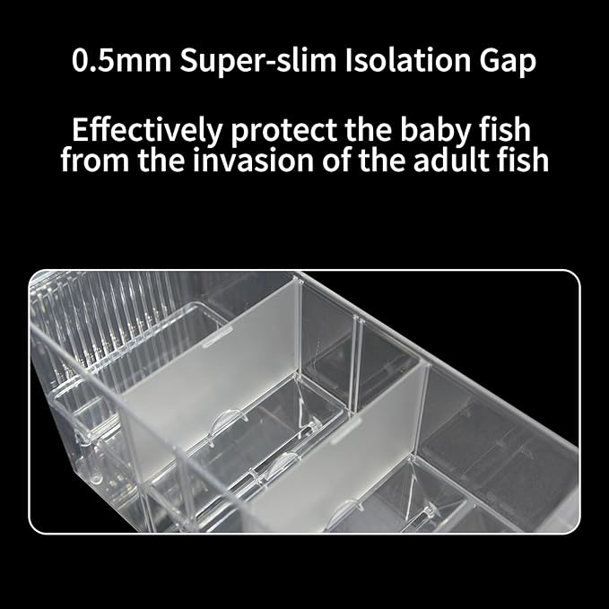 PENCK Fish Breeding Box for Aquarium, Acrylic Plastic Breeder Box for Fish Tank, Baby Snails Fishes Shrimp Clownfish Nursery Container, Fish Hatchery Incubator with Suction Cups