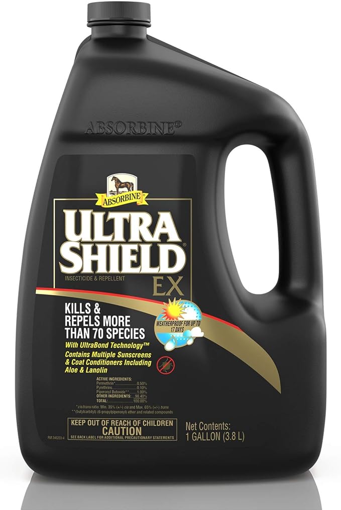 Absorbine UltraShield EX 128oz Insecticide, Kills & Repels Flies, Mosquitoes, Ticks, Fleas, Lice, Use on Horses, Dogs, Premises