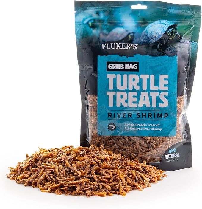 Fluker's Grub Bag Turtle Treats, High Protein Freeze Dried River Shrimp, For Aquatic Turtles, Amphibians, and Reptiles, 6 oz