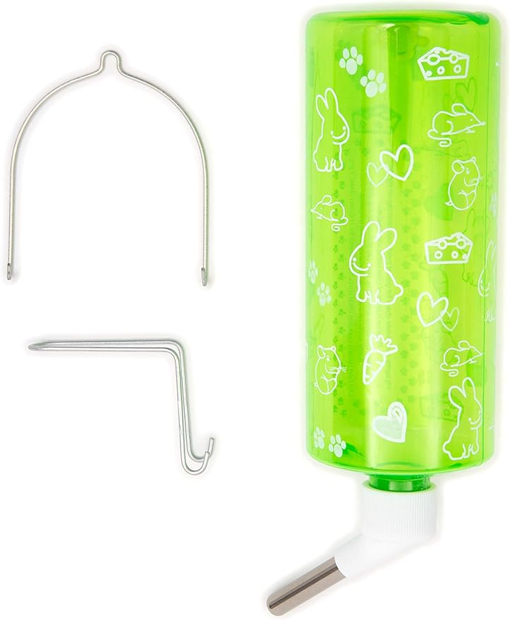 Lixit Standard Cage Water Bottles for Rabbits, Ferrets, Guinea Pigs, Hamsters, Rats, Mice and other Small Animal's (32 Ounce, Green)