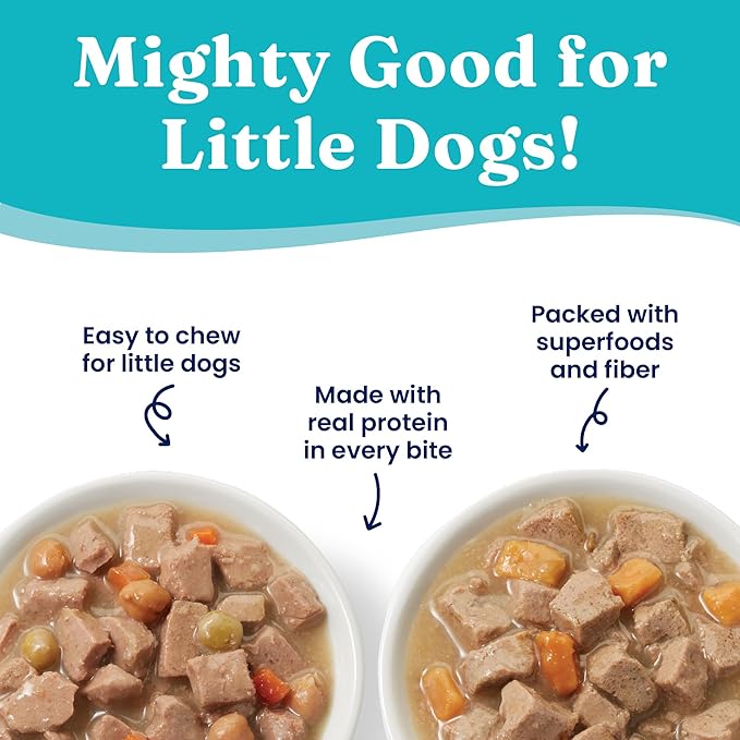 Solid Gold Wet Dog Food Variety Pack for Small Dogs - Mighty Mini Grain Free Wet Dog Food Made with Real Protein - for Puppies, Adult & Senior Small Breeds with Sensitive Stomachs - 12 Pack