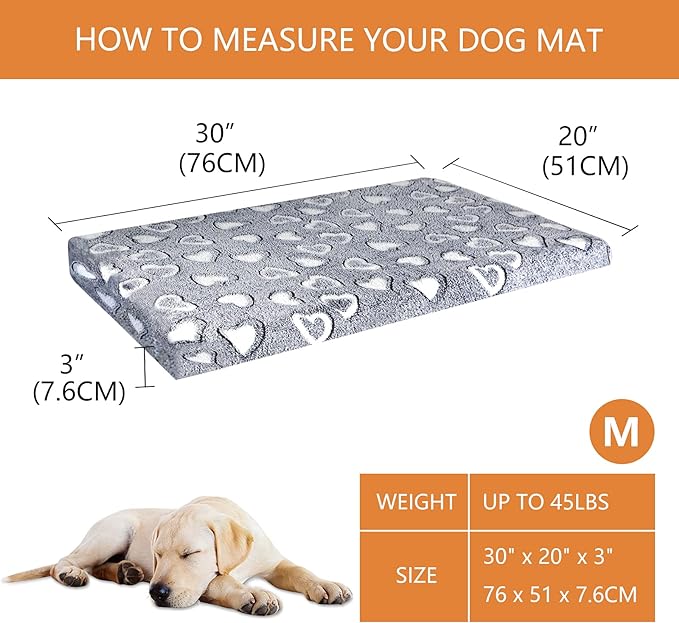 VANKEAN Dog Crate Mat Reversible Cool and Warm, Stylish Dog Bed for Crate with Waterproof Inner Linings and Removable Machine Washable Cover, Firm Support Dog Pad for Small to XX-Large Dogs, Grey