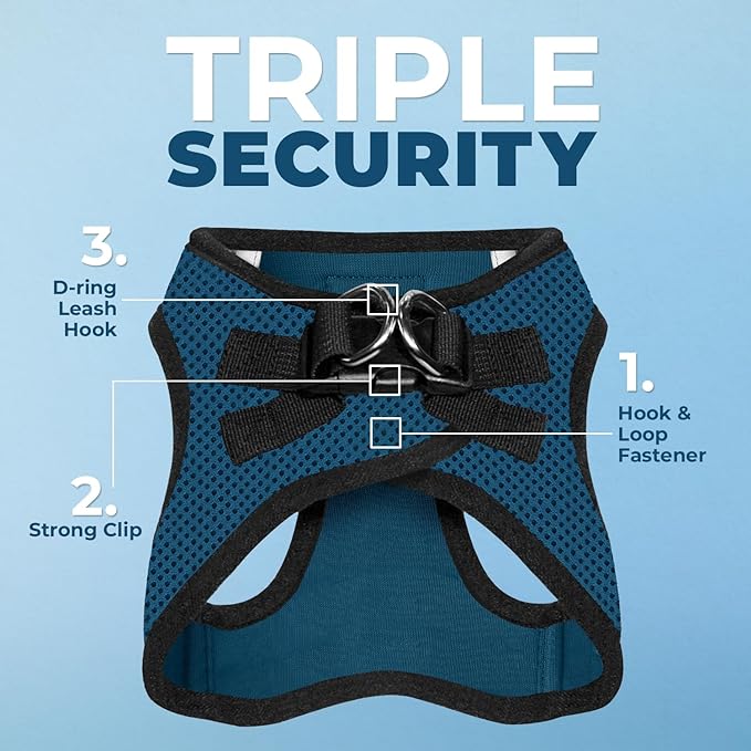 Voyager Step-In Air Dog Harness - All Weather Mesh Step in Vest Harness for Small and Medium Dogs by Best Pet Supplies - Blue Base, XL