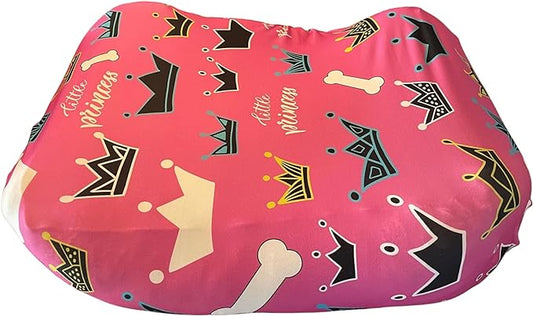 DUKE&LEFTY Furever Pet Dog Bed Slipcover-Stretch Soft Petbed Cover-Universal-Easy to Remove (Zipper Free)-Princess/Small