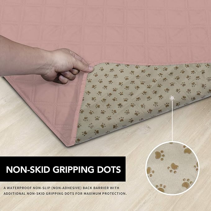 Easy-Going 100% Waterproof Dog Bed Cover, Non-Slip Pet Blanket for Furniture, Washable Couch Cover, Repleasement Sofa Cover (68X82 in,Pink)