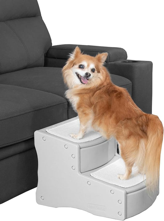 Pet Gear Easy Step II Pet Stairs, 2 Step for Dogs up to 75-pounds, Portable, Removable Washable Carpet Tread, No Tools Required