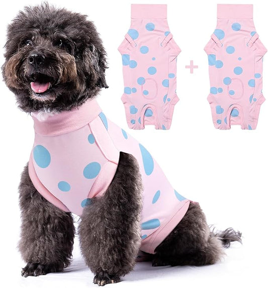 2 Packs Dog Recovery Suit Female Male, Pink+Pink, S