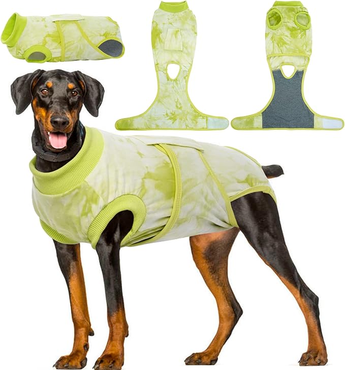 Kuoser Dog Surgery Suit, Surgical Onesie for Dogs Female Spay, Soft Dog Recovery Suit Male Neuter, Pet Abdominal Surgery Shirt Dog Body Suits After Surgery Wear, Anti Licking Dog Cone Alternative, XL