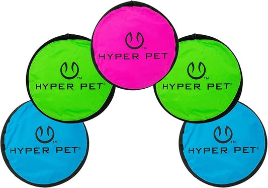 Hyper Pet Flippy Flopper 9" Flying Disc Soft Dog Toy, Floats in Water & Safe on Teeth, for All Breeds, Pack of 5 (Colors May Vary)