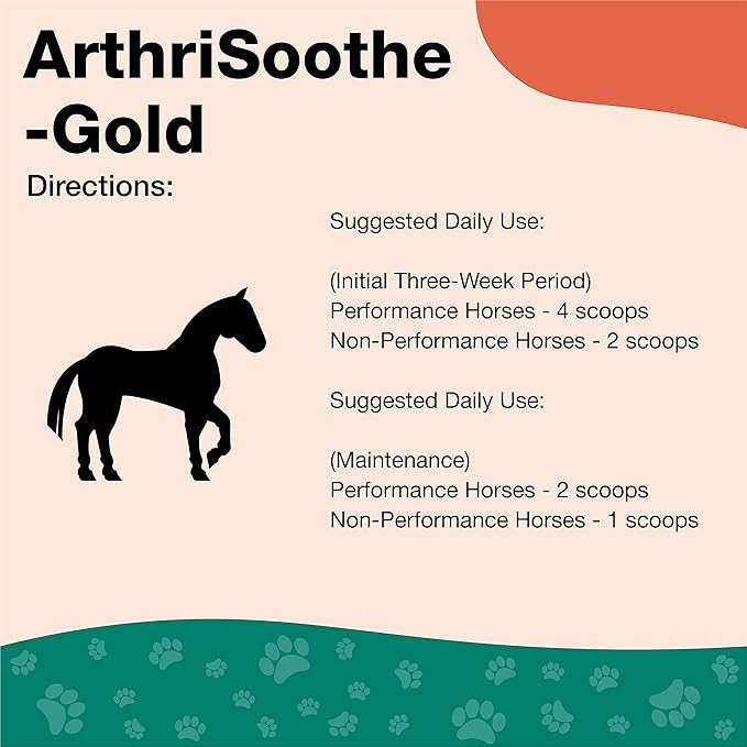 NaturVet ArthriSoothe Gold Advanced Joint Horse Supplement Powder – For Healthy Joint Function in Horses – Includes Glucosamine, MSM, Chondroitin, Hyaluronic Acid – 120 Day Supply