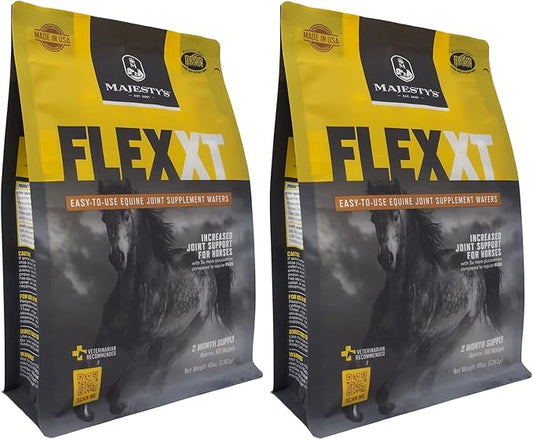 Majesty's Flex XT Wafers - Superior Horse/Equine Joint Support with Increased Supplement Levels - Glucosamine, MSM, Yucca, Vitamin C (Regular, 2 Pack(120 Count Total))