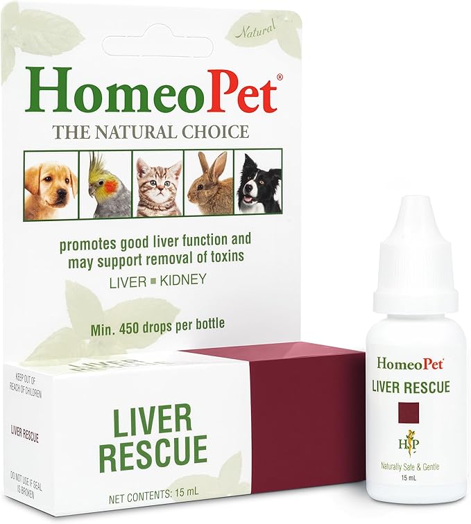 HomeoPet Liver Rescue, Natural Liver Support for Pets, 15 Milliliters