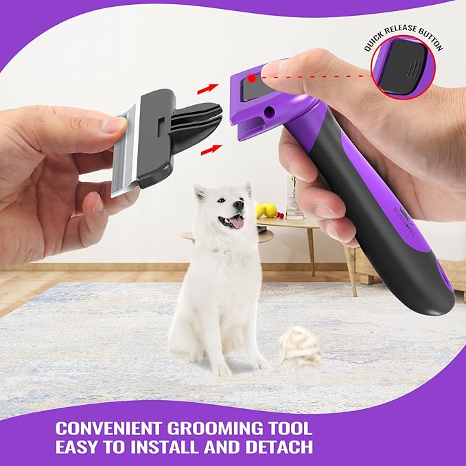 Bonve Pet Grooming Brush, Upgrade Pet Deshedding Tool for Dogs & Cats Effectively Reduces Shedding by Up to 95%, Dramatically Reduces Shedding in Minutes Guaranteed