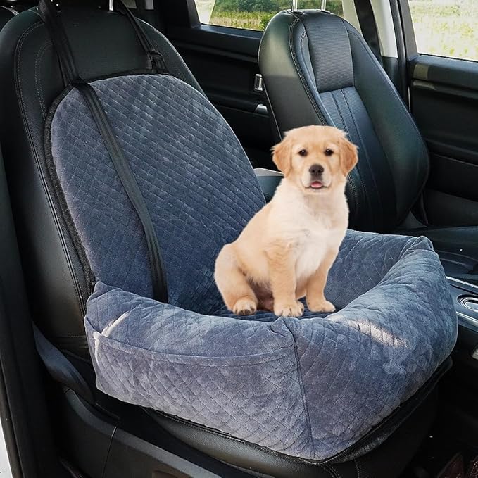 Dog Car Seat is Safe and Comfortable Dog Seat Travel Bed Luxury Dog Booster Seat for Front Seats Dog Car Seat for Small Medium Dog can be Disassembled for Easy Cleaning Thickened Memory Foam Filling