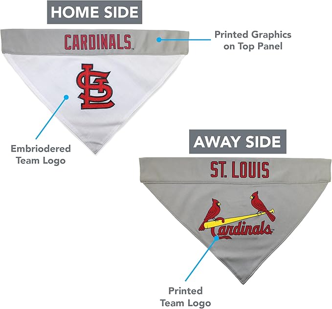 Pets First SLC-3217-L-XL MLB Saint Louis Cardinals Reversible Pet Bandana, Large/X-Large, MLB Team Color