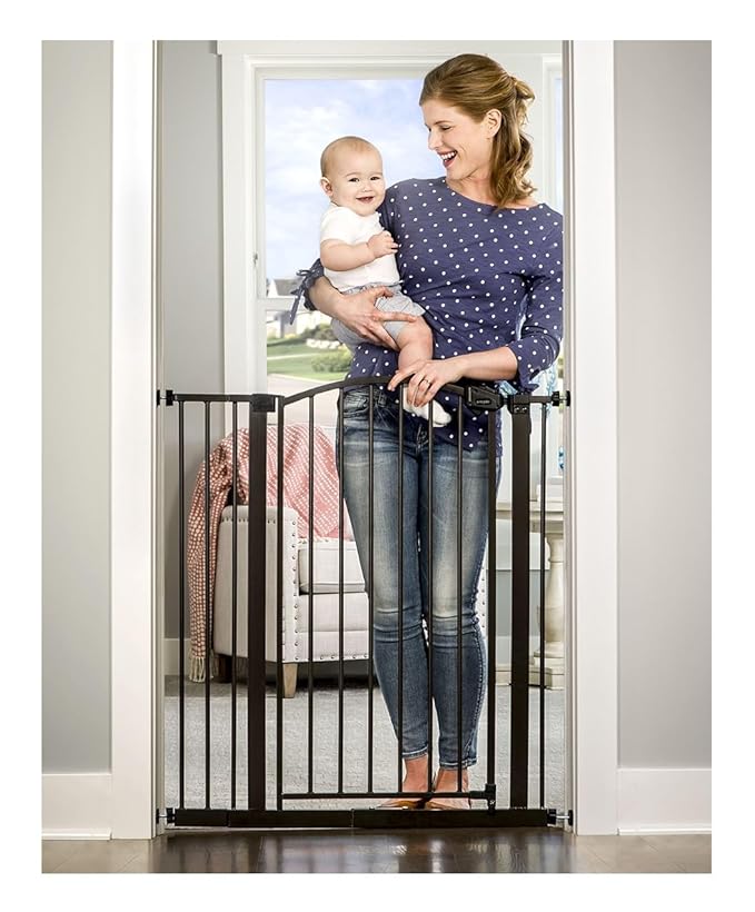 Regalo Easy Step 36" Extra Tall Walk Thru Baby Gate, includes 4-Inch Extension Kit, 4 Pack & Easy Step Extra Tall Arched Décor Walk Thru Baby Gate, includes 4-Inch Extension Kit, 4 Pack
