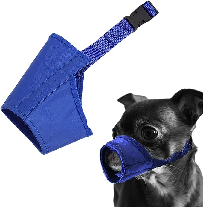 Parts Express Dog Muzzle, Soft Anti-Biting Barking Chewing Muzzle, Breathable Waterproof Adjustable Muzzle for Small Medium Dogs,Blue (XS)