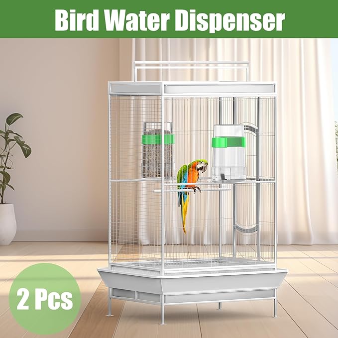 Bird Water Dispenser, Bird Cage Feeder, Parakeet Cage Accessories, 2 Pcs Automatic Bird Water Feeder for Budgies Cockatiel Lovebird Canary Finch