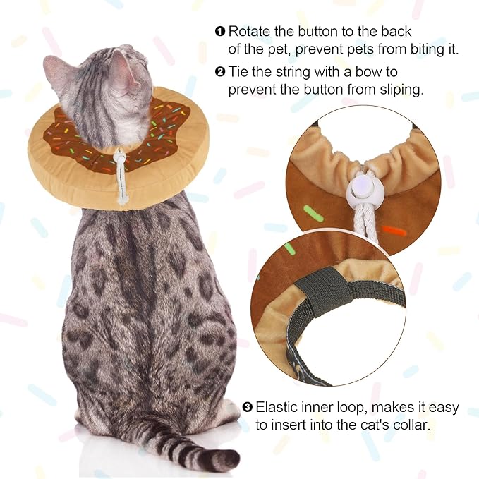 BEAUTYZOO Cat Cone Collars Soft, Cat Recovery E Collars After Surgery to Stop Licking, Adjustable Elizabeth Circle Collar Cute Pet Donut Pillow for Cats Kitten Small Dogs