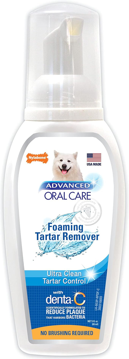 Nylabone Advanced Oral Care Foaming Dog Tartar Remover - Dog Breath Freshener & Teeth-Cleaning Foam (4 oz.)