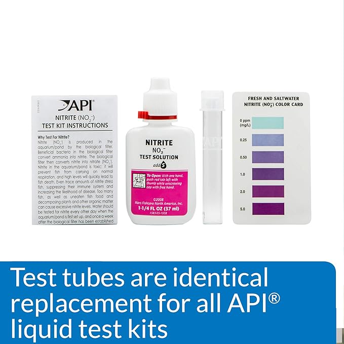 API REPLACEMENT TEST TUBES WITH CAPS For Any Aquarium Test Kit Including API Freshwater Master Test Kit 24-Count Box