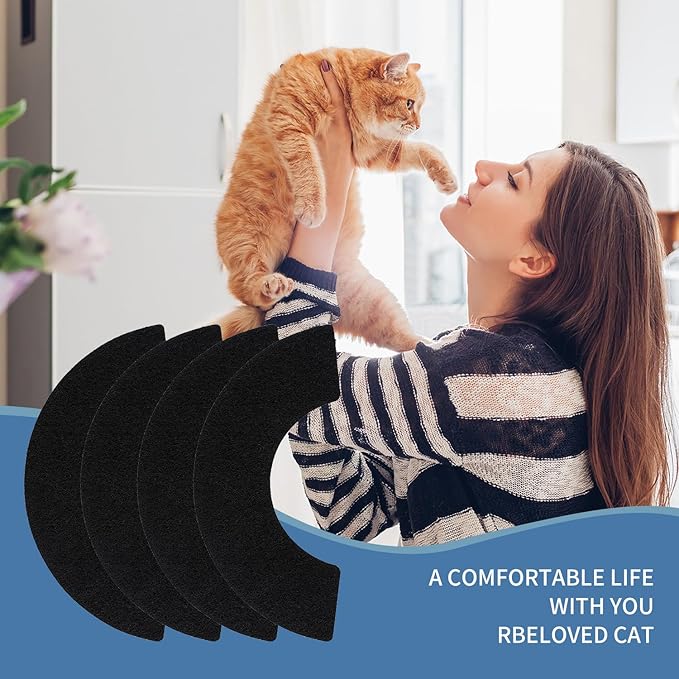 8 Pack Carbon Filters Compatible with Litter Robot 4, Cat Litter Box Alternative Replacement Filters Thickened Type to Absorb Odors Control Damp, Keep Home Fresh