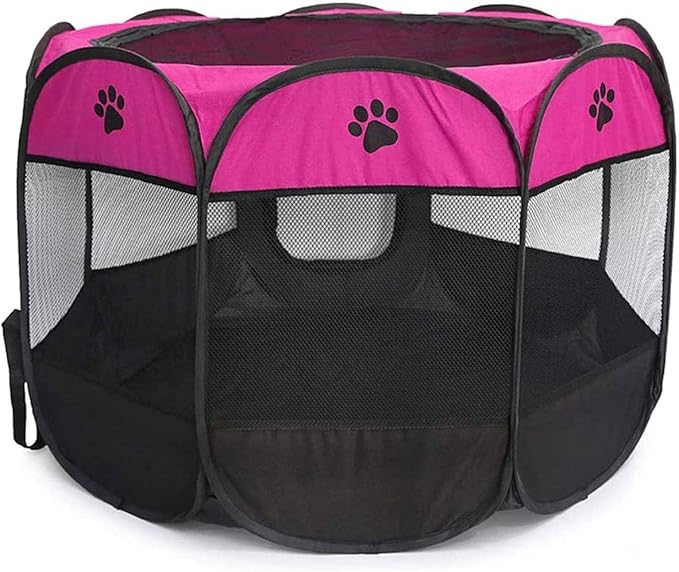 Portable Pet Playpen, Dog Playpen Foldable Pet Exercise Kennel Pen Tents Dog House Playground for Cat/Puppy Dog Indoor Outdoor Travel Use