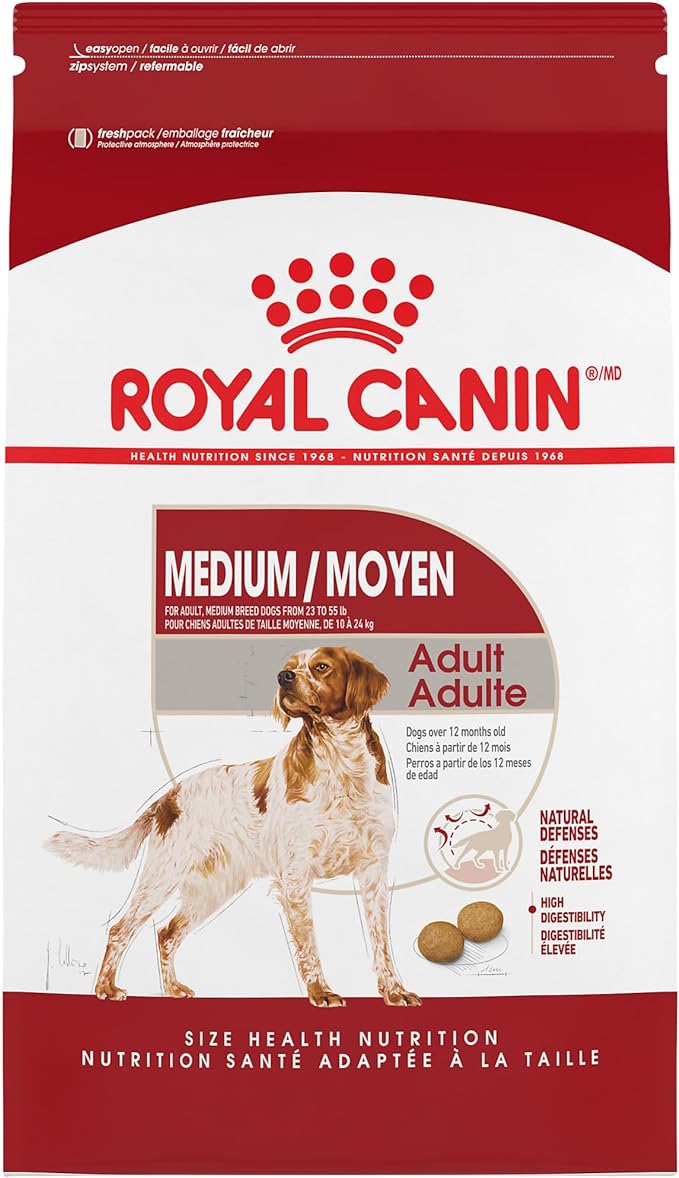 Royal Canin Medium Breed Adult Dry Dog Food, 17 lb bag