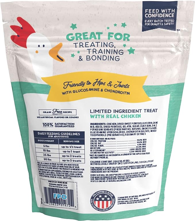 Natural Balance Limited Ingredient Rewards Jumpin' Stix, Grain-Free Dog Treats for Adult Dogs of All Breeds, Chicken Recipe, 10 Ounce (Pack of 1)