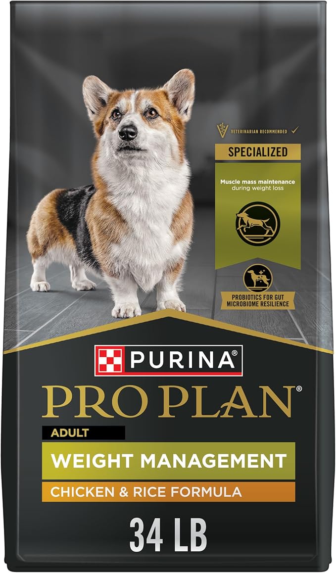 Purina Pro Plan Weight Management Dog Food With Probiotics for Dogs, Chicken & Rice Formula - 34 lb. Bag