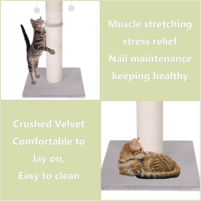 Cat Scratching Post-Scratching Post with Sisal Rope for Indoor Cats Large Cat Scratching Post sisal cat Scratcher Cute for Kitten Scratching Post(34 inch)