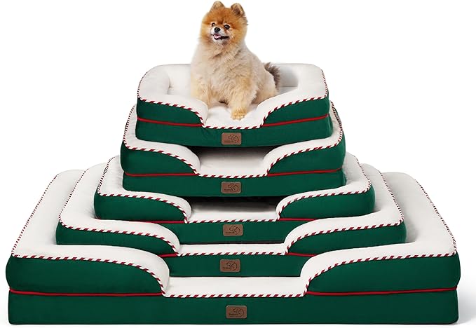 Bedsure Orthopedic Dog Bed for Medium Dogs - Waterproof Dog Sofa Beds Medium, Supportive Foam Pet Couch Bed with Removable Washable Cover, Waterproof Lining and Nonskid Bottom, Green