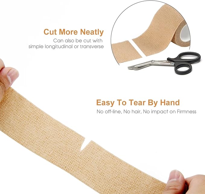 30 Rolls Self Adhesive Bandage Wrap 1/2 /3/4 Inch Four Size Wrap Cohesive Bandage for Dogs Dogs Cats Horses Birds Animals Non-Woven Strong Sports Tape for Wrist Healing Ankle Sprain & Swelling