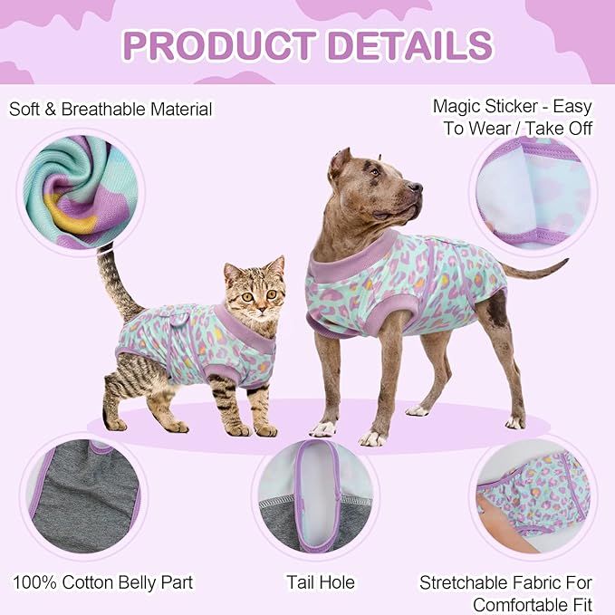 Kuoser Recovery Suit for Dogs, Soft Dog Surgery Suit Female Spay Breathable Neuter Suit for Male Dogs, Anti Licking Onesie Dog Surgical Suit Dog Body Suits After Surgery,Substitute E-Collar & Cone, L