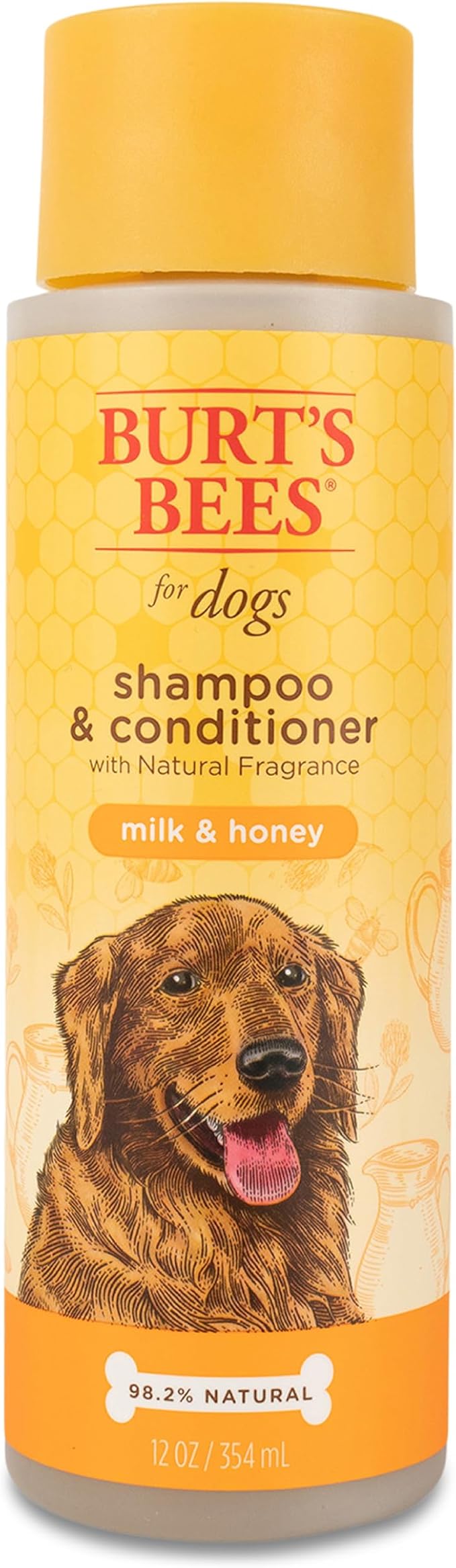 Burt's Bees for Pets Milk and Honey Shampoo and Conditioner for Dogs, Naturally Derived Ingredients, Cruelty Free, Formulated without Sulfates and Parabens, pH Balanced for Dogs, 12 Fl Oz