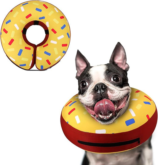 Supet Inflatable Dog Cone Collar Recovery Head Cone, Dog Neck Donut Collar Recovery E Collars for Dogs Dog Donut Collar after Surgery