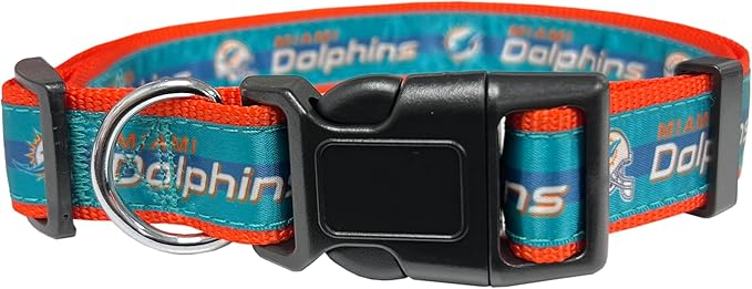 New & Improved Pets First NFL Miami Dolphins Licensed PET Collar, Medium - Heavy-Duty, Strong, and Durable New Dog Collar. Available in 32 Football Teams and 4 Sizes