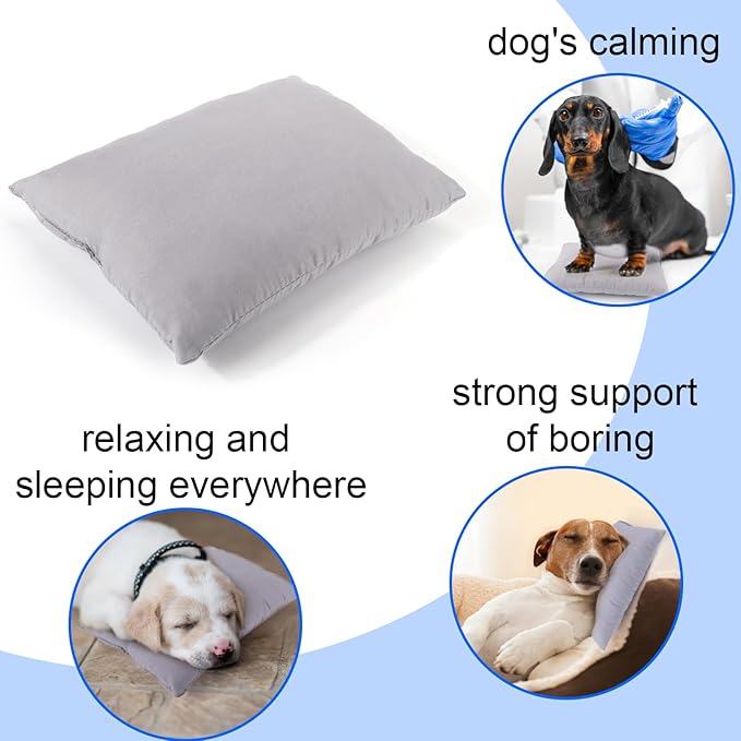 Dog Pillow, Dog Calming Pillow, Soft Neck Pillow for Dog Anxiety Relief/Nap Time, Small Dog Pillows for Head/Neck (Gray)