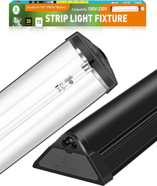 T5 UVA UVB Reptile Light Combo Kit(100V-250V Wide Voltage), Reptile Light Fixture with UVB 10.0 Fluorescent Tube, 39W UVA UVB Lamp Bulb for Bearded Dragon Tortoise