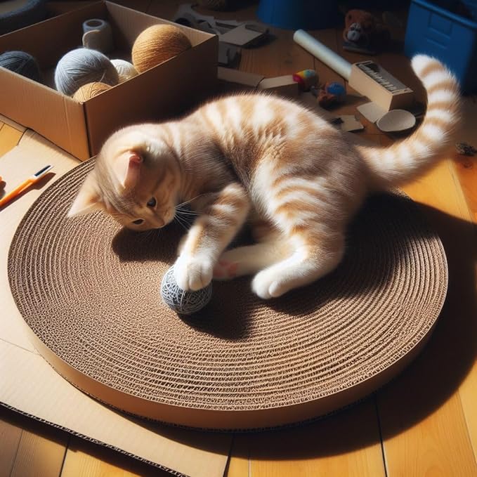 Cat Scratch Pads Round, Cat Scratcher Cardboards, Refill, Replacement, Insert - 3 Pack