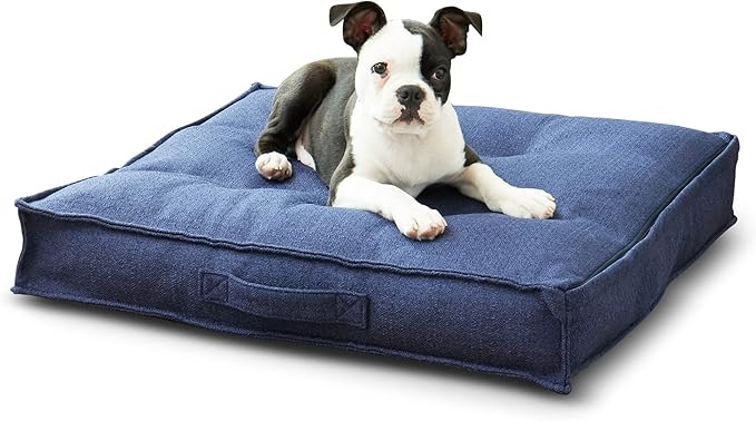 South Pine Porch Mila Square Tufted Pillow Style Dog Bed, Cobalt, Small (24" x 24")