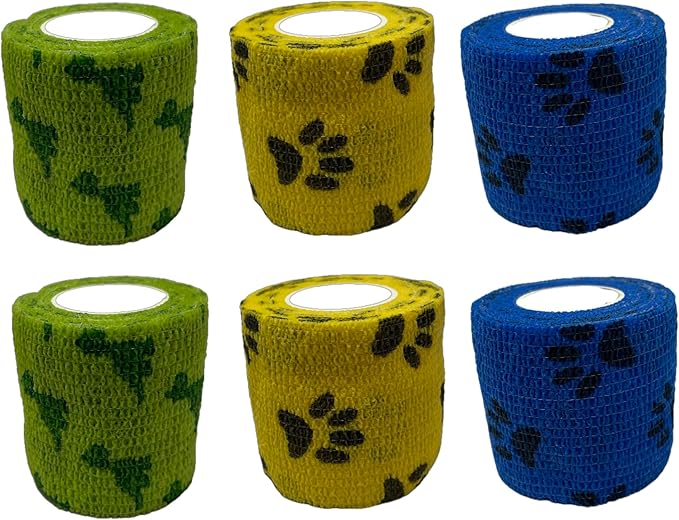 AURPET Self Adhesive Bandage Wrap Strong Vet Tape for Medical Wrap, Best Dog Bandages for Wounds or Dog First Aid Cohesive Bandage wrap Sports wrap Self Stick Bandage wrap (Green)