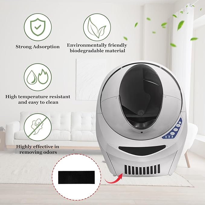 12PCS Carbon Filters Compatible with Litter Robot 3 Replacement Filters for Absorbing Odors Control Damp from Pets and Keep Home Fresh