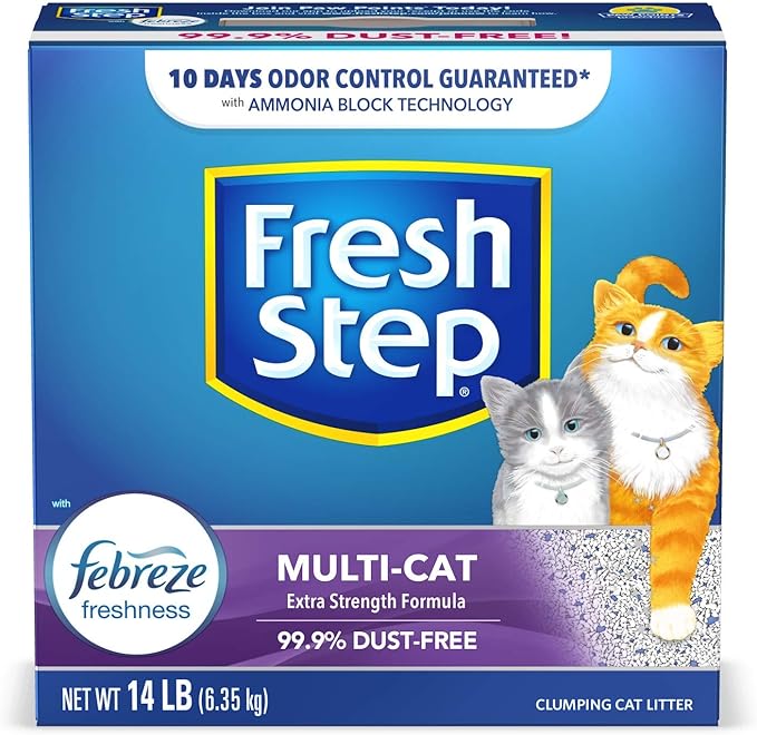 Fresh Step Clumping Cat Litter, Multi-Cat Odor Control, 14 lbs (Pack of 2)