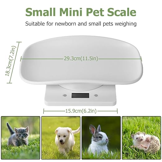 Digital Small Animals Scales for Weighing with Tape Measure, Puppy Whelping Scale Weigh Your Kitten, Rabbit with High Precision, Inclue 15 Color Newborn Puppy Collars and 6 Record Keeping Charts