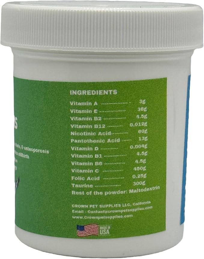 12 in 1 Multivitamin Growth & Immunity, Preve for Pigeons, Canary, Finches, Parakeet, Cockatiels, Parrots, Cage Small Birds, and Aviary Birds